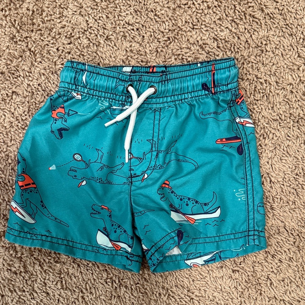 Carter's Teal Dinosaur Print Shorts